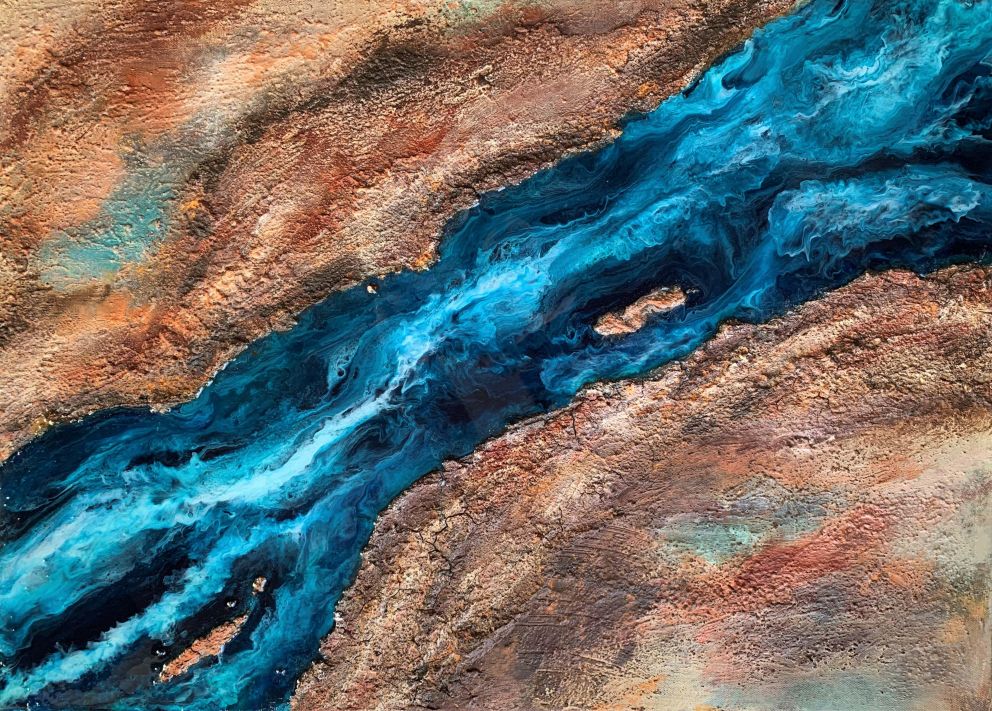 Ein atemberaubendes, kunstvoll gemaltes Bild mit prächtigen und leuchtenden Farben.