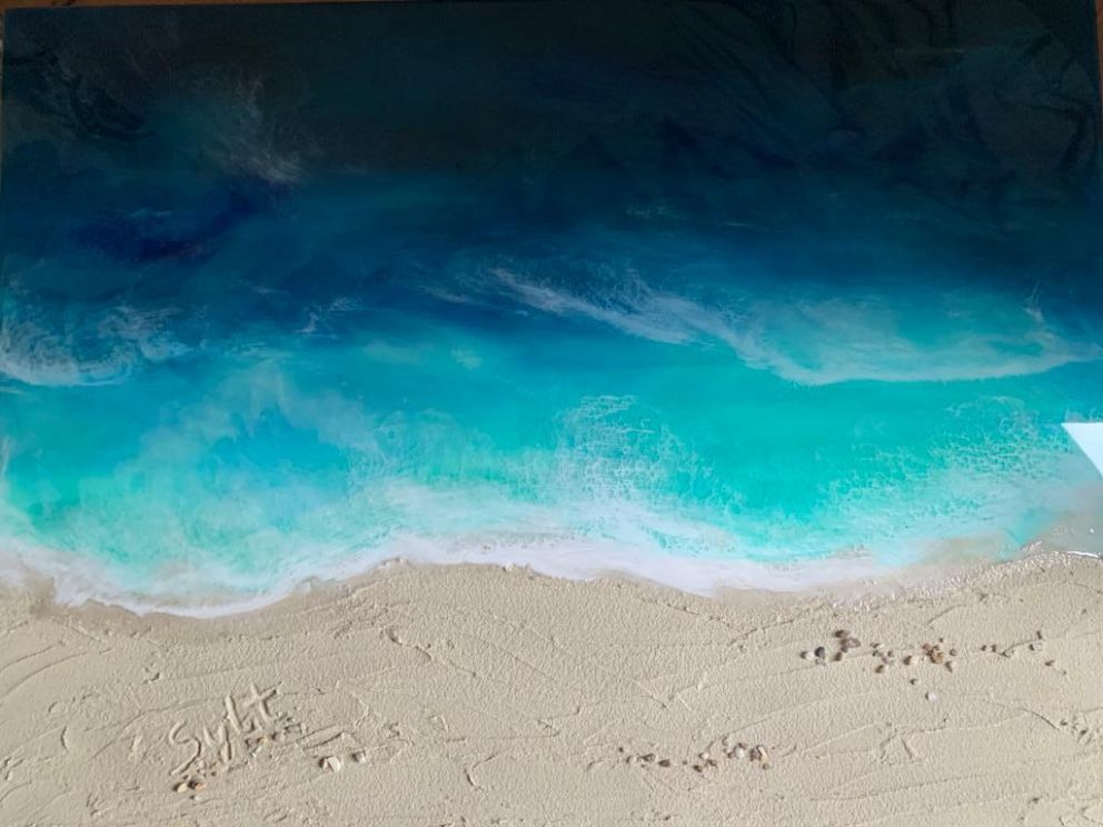 Wunderschönes kunstvolles Bild eines Strandes in Sylt handgemalt